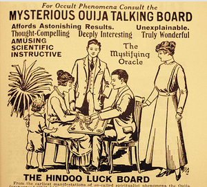 Ancient advert for the Mysterious Ouija Talking Board